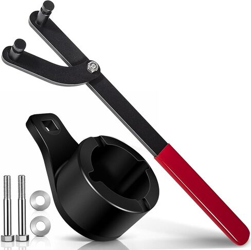 Crank Pulley Harmonic Damper Holding Tool Set with Crank Bolts - Universal Camshaft Pulley Holder Wrench for 22RE, 2RZ, 3RZ, 3.0L 3.3L V6, 4.0L 4.7L V8 Engines, Engine Repair Tools in Saudi Arabia