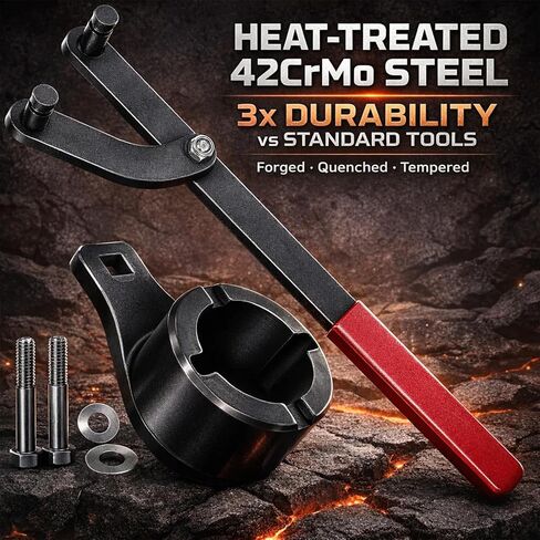 Crank Pulley Harmonic Damper Holding Tool Set with Crank Bolts - Universal Camshaft Pulley Holder Wrench for 22RE, 2RZ, 3RZ, 3.0L 3.3L V6, 4.0L 4.7L V8 Engines, Engine Repair Tools in Saudi Arabia