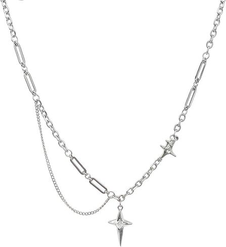 Buyongwant Irregular Necklace Moonlight Stone Splice Personalized Versatile Collar Chain Fashion Women's Pendant 16.34 Inch in Saudi Arabia
