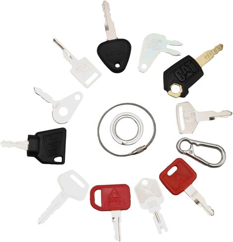 11 Pcs Heavy Equipment Replacement Keys Compatible with CAT, JD, Case, Komatsu, Hyster, Kubota, JCB, Bobcat, Daewoo, JLG, Toyota, Master Ignition Key for Workers and Opeartors in Saudi Arabia
