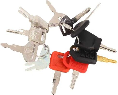 11 Pcs Heavy Equipment Replacement Keys Compatible with CAT, JD, Case, Komatsu, Hyster, Kubota, JCB, Bobcat, Daewoo, JLG, Toyota, Master Ignition Key for Workers and Opeartors in Saudi Arabia