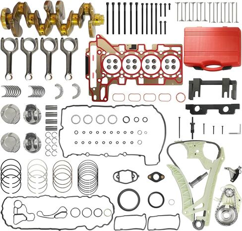 N20 Engine Rebuild Overhaul Kit with Crankshaft Con-Rods & Pistons & Bearing Set Timing Chain Kit w/VVT & Timing Tool Set Fits for BMW N20 N26 125i 320i 328i 428i X1 X3 Z4 F10 F25 E89 2.0T 2009-2016 in Saudi Arabia