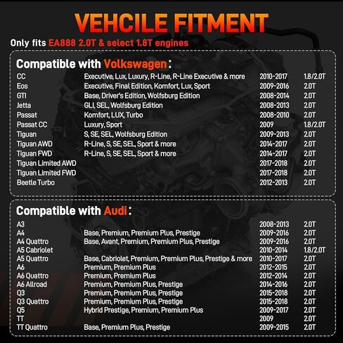 صمام ضغط الزيت متوافق مع Audi 2004-2018 A3 A4 A5 A6 A8 Q3 Q5 TT، متوافق مع Volkswagen 2008-2019 Golf Jetta Passat Beetle CC EOS 1.8/2.0 TFSI استبدال # 06J115679E 06J115679F in Kuwait