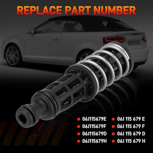 صمام ضغط الزيت متوافق مع Audi 2004-2018 A3 A4 A5 A6 A8 Q3 Q5 TT، متوافق مع Volkswagen 2008-2019 Golf Jetta Passat Beetle CC EOS 1.8/2.0 TFSI استبدال # 06J115679E 06J115679F in Kuwait