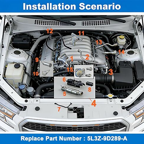 أنبوب فراغ بخار الوقود 5L3Z-9D289-A - بديل مباشر لـ 2005-2008 Ford F-150/Expedition، Lincoln Navigator و2006-2008 Mark-LT (محرك 5.4L) - مقاوم لدرجة الحرارة العالية (خرطوم التطهير) in Saudi Arabia