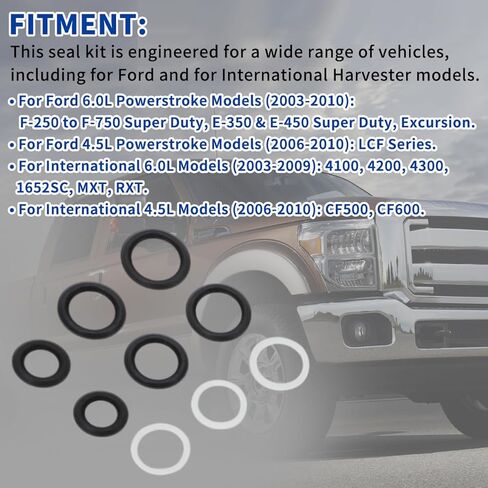 Motoparty Stand Pipe and Front Port Plug Seal Kit for Ford 6.0L Powerstroke, fix for Oil Leak for F250 F350 E350 2003-2010, Replaces AP0028 in Saudi Arabia