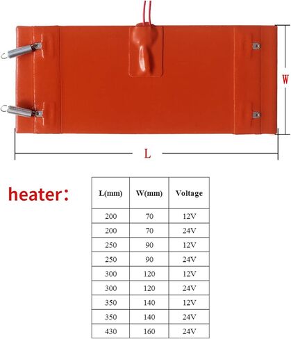 12V/24V fuel filter heater silicone heat pad for Automobile fuel tank heating preheater Car Fuel Engine accessories diesel(12V,200X70MM) in Saudi Arabia