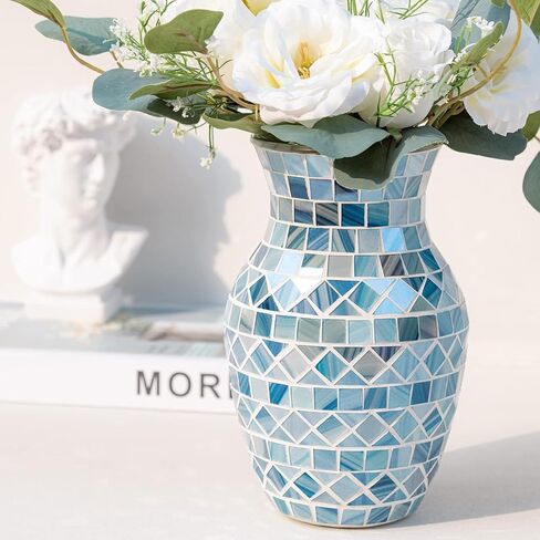 Silver Vase for Flower - Mosaic Glass Vase for Decor Disco Vases for Fashion Home Table Decoration Wedding Flower Arrangeme in Saudi Arabia