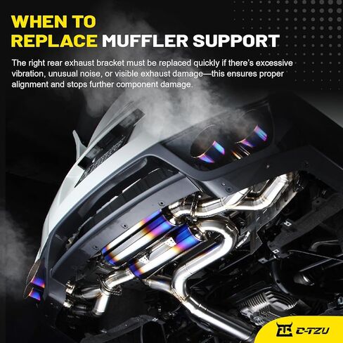 Rear Right Exhaust Bracket Muffler Support Assembly for 2019-2025 Ram 1500 (3.0L, 3.6L, 5.7L, 6.2L) - Passenger Side, Replaces 68395841AA in Saudi Arabia