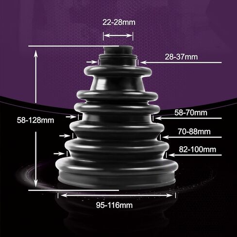 Upgrade CVS18 Universal CV Axle Boot Repair Kit, 5.04 Inch (128mm) Height, Fits Shaft Size 22mm-28mm, Silicone Rubber, Waterproof Dustproof Protection for Cars, Trucks, SUVs in Kuwait