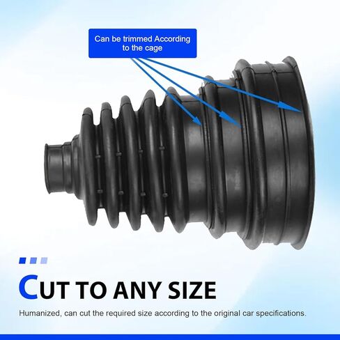 2 PCS Cv Axle Boot Repair Kit, Leak Proof CV Boot with 4 Stainless Steel Clamps & 6 Cable Ties, Dustproof External Ball Cage Repair Bushing, Fits 19mm-24mm Shaft Vehicles (Black) in Kuwait
