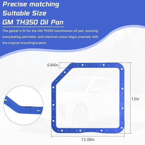 حشية وعاء ناقل الحركة قابلة لإعادة الاستخدام لـ GM Turbo 350 (TH350) - قلب فولاذي مطور وختم مطاطي، متوافق مع Moroso 93102، حشية وعاء الزيت شديدة التحمل مانعة للتسرب in Kuwait
