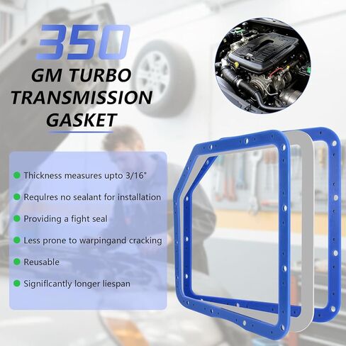 حشية وعاء ناقل الحركة قابلة لإعادة الاستخدام لـ GM Turbo 350 (TH350) - قلب فولاذي مطور وختم مطاطي، متوافق مع Moroso 93102، حشية وعاء الزيت شديدة التحمل مانعة للتسرب in Kuwait