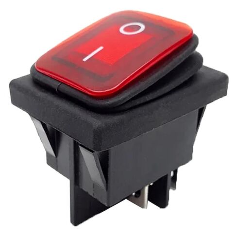 KCD4 Waterproof Rocker Switch, Illuminated On Off Toggle Switch, Heavy Duty 30A 4 Pin, Latching Marine Emergency Switch, Black Plastic Housing (KCD4 Y 12V) in Saudi Arabia