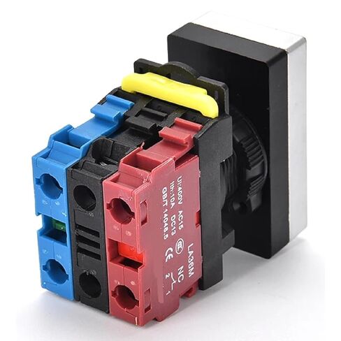 VaneAims 22 مم LA36M مفتاح ضغط مزدوج مع LED، 10A NO NC مفتاح إيقاف التشغيل، 12 فولت 24 فولت 220 فولت، مؤشر أحمر أخضر (بدء التشغيل 110 فولت 1NO1NC) in Kuwait