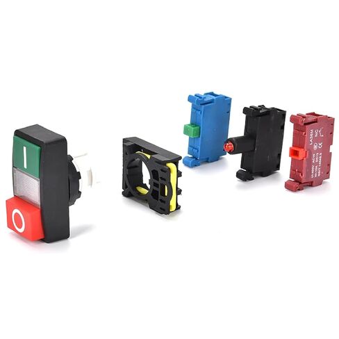 VaneAims 22 مم LA36M مفتاح ضغط مزدوج مع LED، 10A NO NC مفتاح إيقاف التشغيل، 12 فولت 24 فولت 220 فولت، مؤشر أحمر أخضر (بدء التشغيل 110 فولت 1NO1NC) in Kuwait
