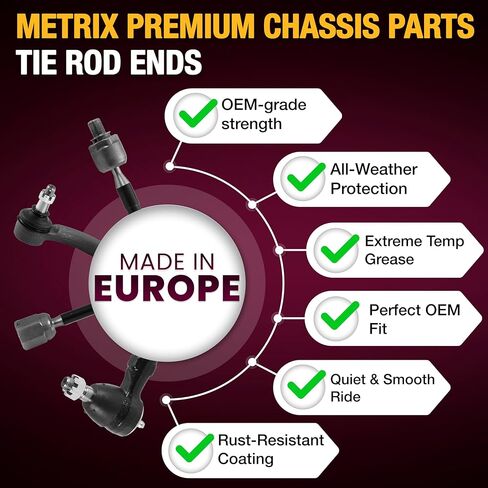 أجزاء الهيكل الفاخرة من Metrix - طقم رابط السحب الأمامي 2 قطعة يناسب 2012-2020 Nissan NV1500، 2012-2020 Nissan NV2500، 2012-2020 Nissan NV3500، 2016-2020 Nissan Titan XD استبدال ES801519A، صنع في أوروبا in Kuwait