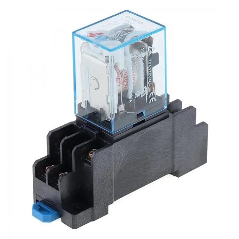 LY2NJ HH62P 10A 8 Pin مرحل الطاقة الكهرومغناطيسية مع قاعدة المقبس، حامل السكك الحديدية DIN، معتمد من CE (AC24V) in Kuwait