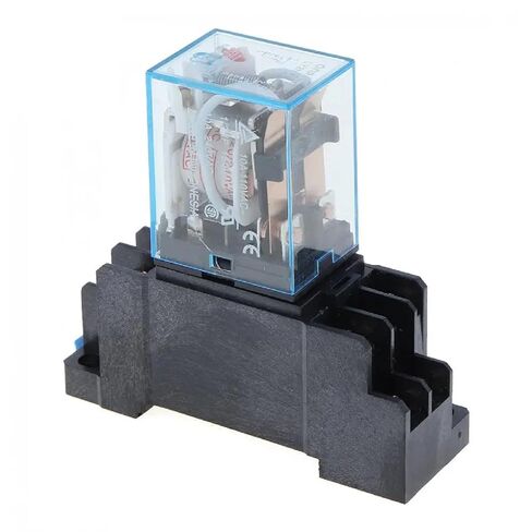 LY2NJ HH62P 10A 8 Pin مرحل الطاقة الكهرومغناطيسية مع قاعدة المقبس، حامل السكك الحديدية DIN، معتمد من CE (AC24V) in Kuwait
