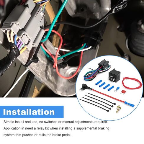 Brake Light Switch Relay Kit Flat Tow Turn Signal Toad Lamp Override Wiring Set-Up 88400 for Towed Vehicles RV Motorhome in Saudi Arabia