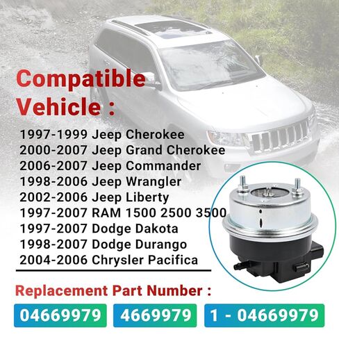 Cruise Servo Speed Control 4669979 Compatible with Jeep Grand Cherokee Liberty 1998-2007 Dodge Dakota Durango Ram 1500 2500 3500 1997-2007 Replace 04669979 Cruise Control Actuator in Saudi Arabia