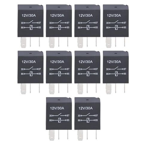 Jeanoko Automobile 12V 30A Violet Relay Set Kit for Fog Lamp Air Conditioner, ABS Brass Material 10Pcs (4 Probes) in Saudi Arabia