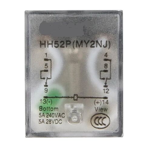 مرحل كهرومغناطيسي HH52P MY2NJ مع مؤشر LED، تيار متردد 110 فولت 220 فولت تيار مستمر 12 فولت 24 فولت، تحكم منخفض في الطاقة للأغراض العامة المصغرة، حماية غطاء الغبار، معتمد من CE in Kuwait
