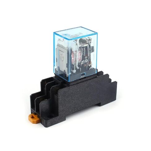 مرحل الطاقة الكهرومغناطيسية 10A DPDT AC 220V مع قاعدة المقبس، متوافق مع LY2NJ HH62P HHC68A-2Z، مرحل طاقة الملف in Kuwait