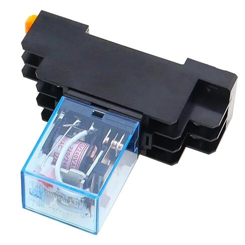 LY2NJ 10A 8 Pin DPDT مرحل الطاقة مع قاعدة المقبس، تيار مستمر 12 فولت/24 فولت/36 فولت/48 فولت/110 فولت/220 فولت، HH62P HHC68A-2Z، مرحل ملف، مختوم بالإيبوكسي (36 فولت تيار مستمر) in Kuwait