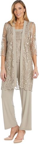 R&M Richards Plus Size Classic Women's Pants Suit, Champagne in Saudi Arabia