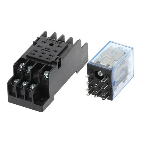 مرحل الطاقة الكهرومغناطيسية MY3 HH53P مع مقبس، تكوين 11-Pin 3NO 3NC، مصباح مؤشر LED، تحميل اتصال 5 أمبير، تيار متردد/تيار مستمر 12 فولت - 220 فولت (تيار مستمر 110 فولت) in Kuwait