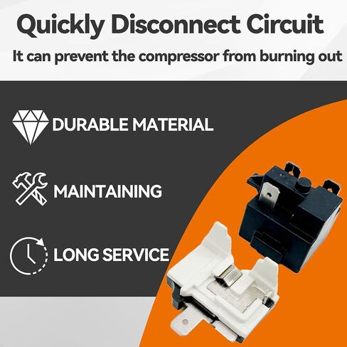 QPE2-A4R7MD3 3 دبابيس ثلاجة فريزر PTC مجموعة حماية التحميل الزائد المتوافقة مع ميديا ​​إل جي ماجيك شيف دانبي، أسود in Kuwait