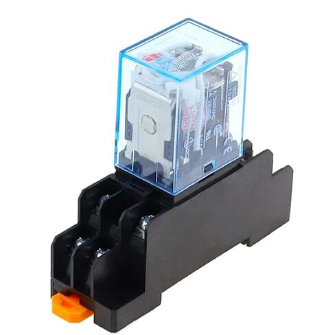 مرحل طاقة LY2NJ 10A DPDT مع قاعدة مقبس، ملف 8 دبابيس، تيار مستمر 12 فولت - 380 فولت، متوافق مع HH62P HHC68A-2Z، استهلاك منخفض للطاقة (12 فولت تيار متردد) in Kuwait