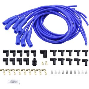 Spark Plug Wires 8.5mm Blue Universal 135/45 Degree Hei Spark Plug Wires Compatible with Chevy Ford Mopar BBC in Kuwait
