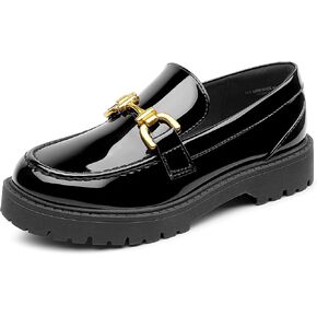 Bigwow Girls Platform Loafers سهل الارتداء أحذية مكتنزة مع نعل غير قابل للانزلاق حذاء رسمي للمدرسة in Kuwait
