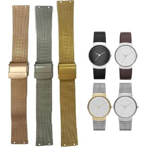 سوار ساعة بديل من الفولاذ المقاوم للصدأ NZZXTO لساعات Skagen مع برغي SKW2075 SKW2076 SKW2058 سلسلة (18 مم فتحة الملعب 10 مم) in Kuwait