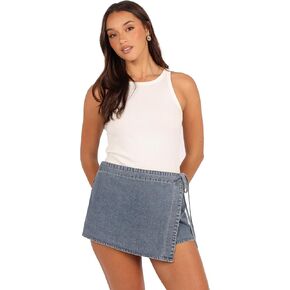 Petal & Pup Girls Ashton-Denim-Skort-Medium-wash in Saudi Arabia