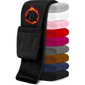 Girls Fleece Lined Leggings Winter Warm Leggings Thick Thermal Pants for Toddler Kids Teen Tights Full Length 2T-12Y in Kuwait