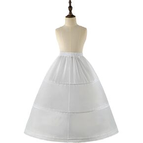 Girl Crinoline Dress A-line Skirt Slips Long Underskirt for Wedding flower Girls' Slips Ball Gown Kids Flower Light Ivory in Saudi Arabia