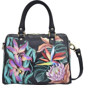 حقيبة Anuschka النسائية المصنوعة يدويًا من الجلد الطبيعي بسحاب حول الحقيبة الكلاسيكية in Kuwait