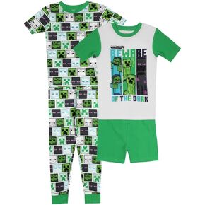 Minecraft boys 4-piece Snug-fit Cotton Pajama Set, Soft & Cute for Kids in Saudi Arabia