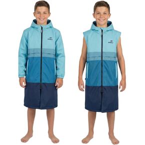 Delfina Kids Swim Parka Age 4–8 & 9–14 Years, Removable Sleeves Unisex Youth Swim Jacket, Water Resistant, Hood Double Zipper in Saudi Arabia