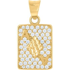 Jewels By Lux 10kt Yellow Gold Mens Cubic-Zirconia Playing Cards Gambling Fashion Charm Pendant in Saudi Arabia