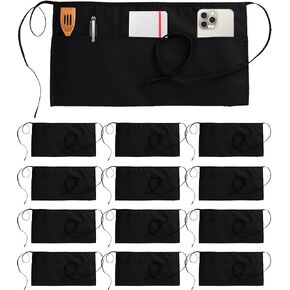 يوتوبيا وير 12 قطعة من مرايل الخادم مع 3 جيوب، مآزر الخصر للنادل والنادلة للنساء مع جيوب، مآزر قصيرة للرجال in Kuwait