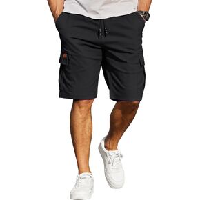 COOFANDY Men's Casual Cargo Shorts 10" Drawstring Elastic Waist Shorts Summer Cotton Chino Work Shorts with 6 Pockets in Saudi Arabia