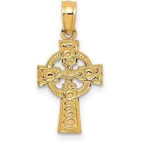 10K Yellow Gold Celtic Cross Eternity Circle Pendant (L- 20.5 mm, W- 10 mm) in Saudi Arabia