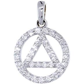 10mm Alcoholics Anonymous AA Sobriety Pendant, 0.20CT in Saudi Arabia
