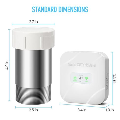 مقياس الزيت الذكي، مقياس خزان زيت التسخين Zuomeng Wi-Fi مع تقنية الكشف الحصرية، مكررات لتعزيز إشارة WiFi، مصمم لخزانات رأسية أو أفقية 138 220 240 275 330 500 جالون in Kuwait