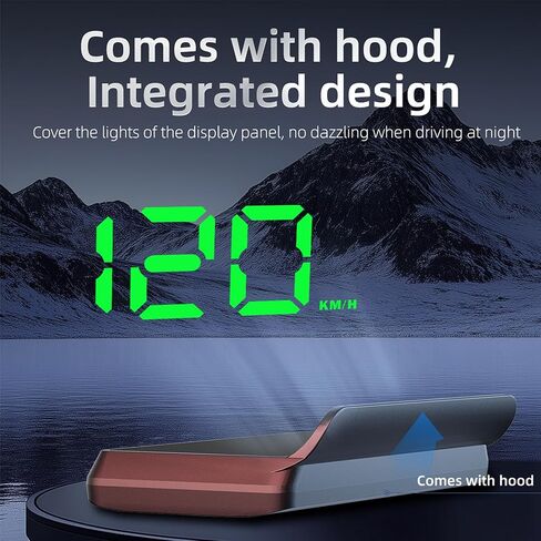 New Auto Dimming HUD with Sunshade, 3.5" Large Screen White Heads Up Display for Cars, USB Powered Digital GPS Speedometer, Applicable for All Vehicles in Saudi Arabia
