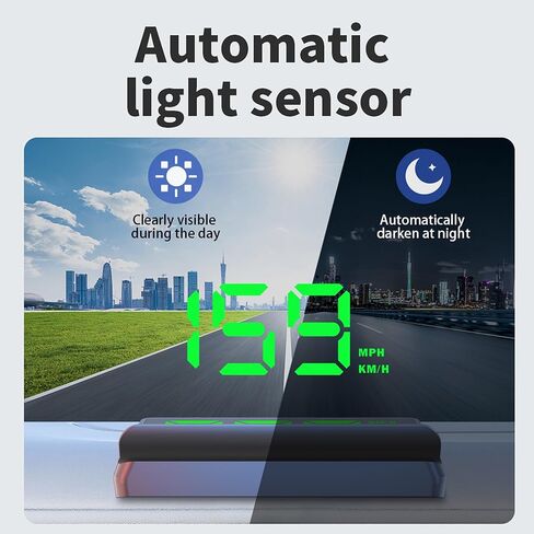 New Auto Dimming HUD with Sunshade, 3.5" Large Screen White Heads Up Display for Cars, USB Powered Digital GPS Speedometer, Applicable for All Vehicles in Saudi Arabia